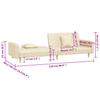 2 Seater Sleeper Sofa with 2 Cushions Cream Fabric