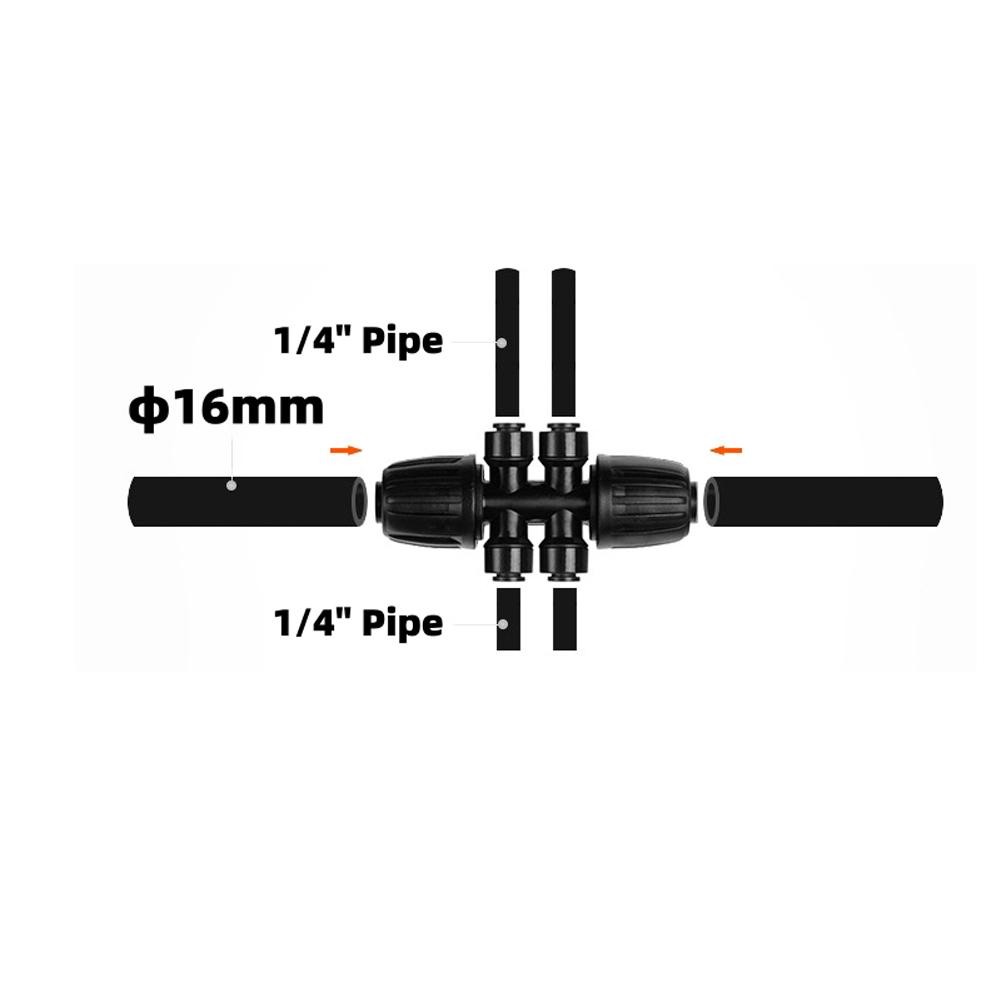1/2" To 1/4" Drip Irrigation Quick Plug Connectors 3-way 4-way 6-way Garden Agriculture Micro-Irrigation Water Hose Lock Joint
