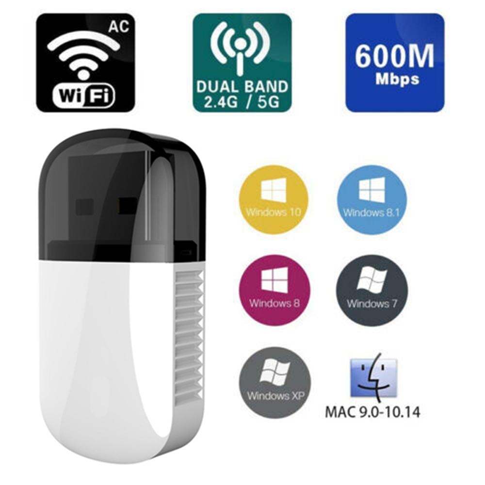 Buy Computer Dual Band Networking 802.11 N AC 600 Mbps WiFi Adapter USB