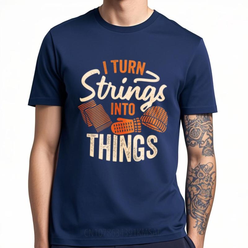 T Shirt Unisex Printed Boys Round Neck Tshirt Unisex I Turn Strings Into Things Stylish Boys Teeshirt Vintage Tshirt Everyday Tee