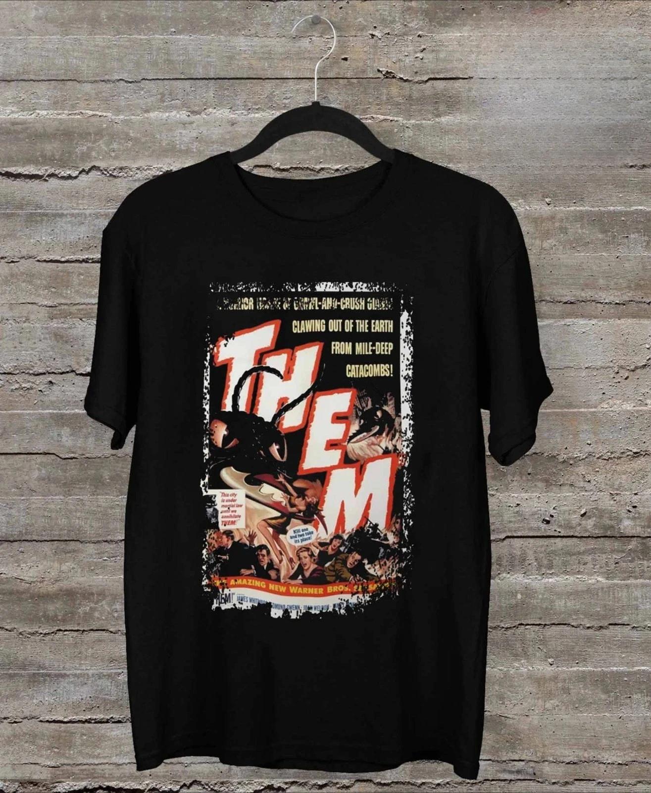 

New!! They (1954) Movie Theme T-shirt, Daily Outdoor Retro Men and Women Fan Printed T-shirt - Men s Summer Cotton Graphic Tee S разноцветный