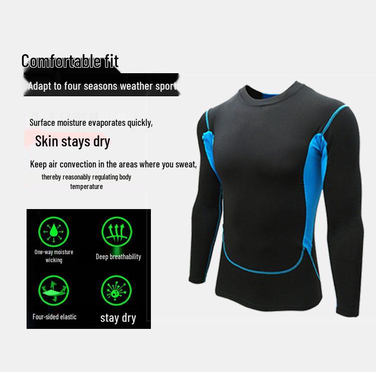 Men's Quick-Dry Compression T-Shirt, Short & Long Sleeve, Breathable Elastic Fit, Perfect for Basketball & Fitness.