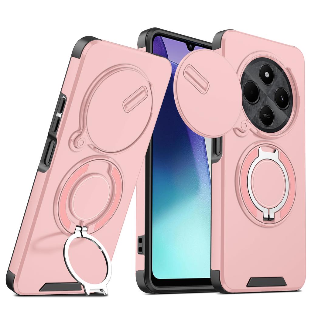 For Xiaomi Redmi 14C 4G Case Armor Shockproof Slide Camera Lens Magnetic Car 360 Ring Stand Protect Cover For Redmi 14C Case