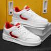 Fashion Men's Sports Shoes White Leather Flat Bottom Student Walking Shoes Anti Slip Boys' Lightweight Sports Tennis Shoes Large Size