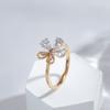 Fashion Crystal Flower Luxury  Rose Gold Color Natural Zircon Retro Women'S Ring Temperament Party Wedding Jewelry