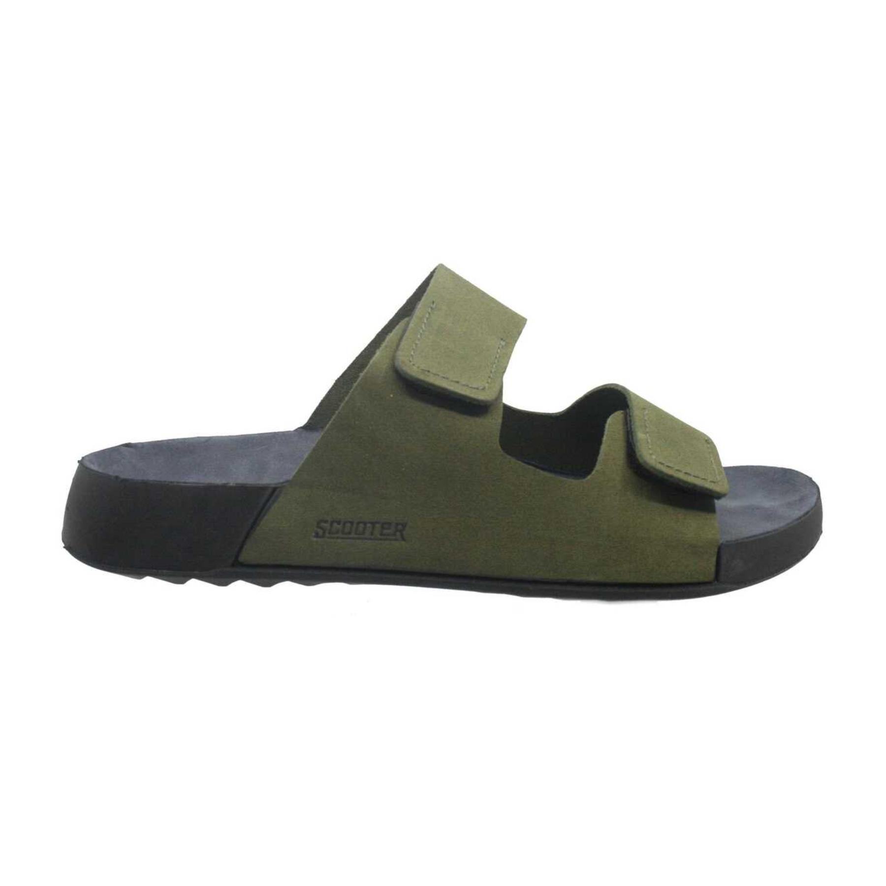 

Мужские ежедневные анатомические тапочки цвета хаки из кожи M7011NH 40 хаки