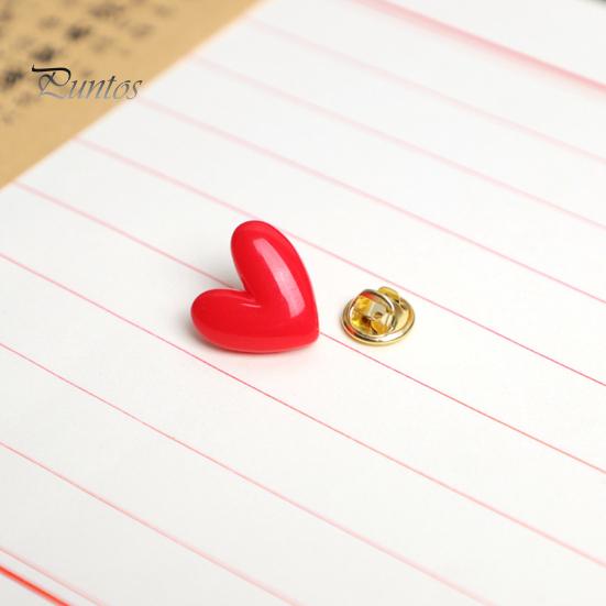 Red Heart Shape Brooch Wedding Party Jewelry Brooch Pin Women Lovers Gift Resin Love Pin Christmas New Year Gift