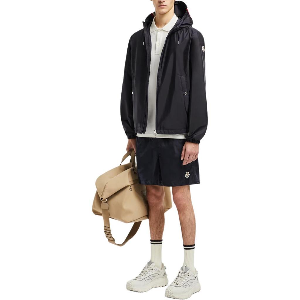 Moncler Fiber Drawstring Loose Swimming Casual Shorts Men shorts Dark-Blue 2C7080053326743