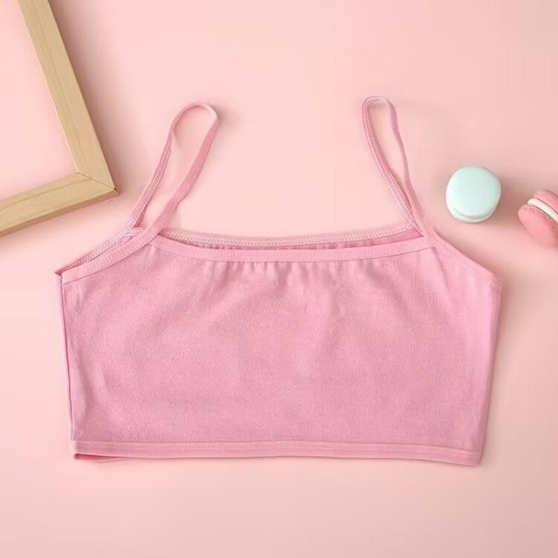 4pc/lot Kids Underwear Model 100% Cotton Girls Tank Top Candy Color Undershirt Girls Vest