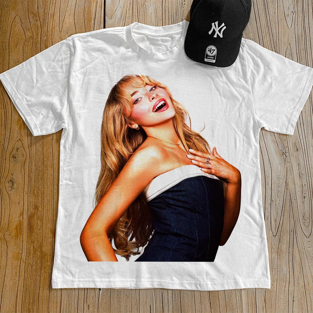 Vintage Sabrina Carpenter Tshirt Short N Sweet Tour Fashion Hip Hop Cotton Oversized T Shirt Men Women Y2k T Shirts Fans Gift
