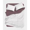 Parure de lit King Size - 1 housse de couette 240 x 220 cm + 2 taies d'oreiller 60 x 60 cm - 100% coton renforcé - Rose / Blanc