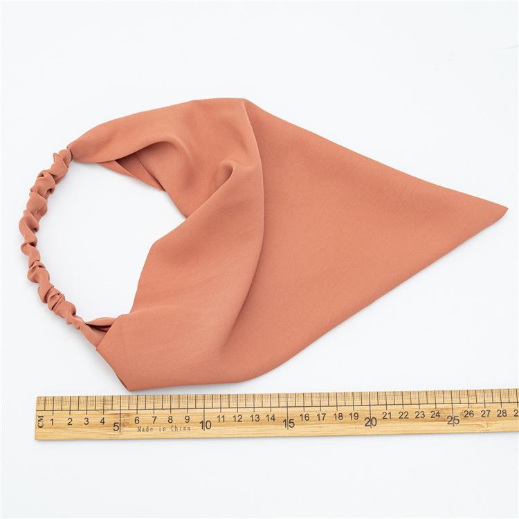 Solid Color Minimalist Hair Scarf Wide Elastic Headband For Women Elegant Back Hanging Headwrap Fashion Hair Accessory