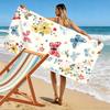 Colorful Butterflies and Flowers Pattern Beach Towel Quick-drying for Travel Outdoor Sports Jogging Beach and Swimming