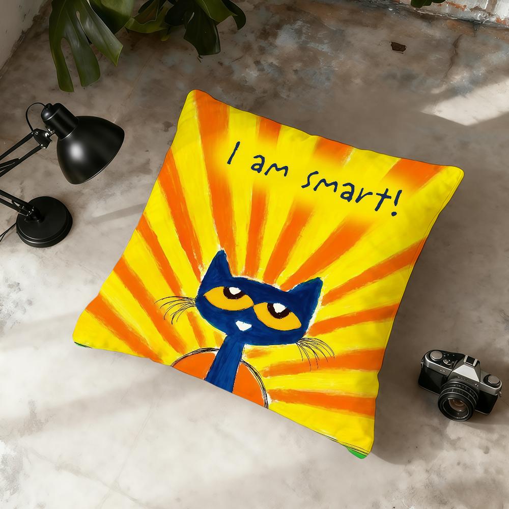Süßer Cartoon P-Pete The Cat Kissenbezug Home Office Praktisch Nordische Schlichtheit Treffer Mit Reißverschluss Kissenbezug