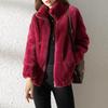 Cappotto Invernale da Donna in Pile Corallo Doppio Caldo Collo Alto Cappotto Lungo Casual alla Moda da Donna con Cerniera Maniche Lunghe