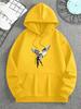 Felpa Sportiva con Cappuccio da Uomo Grunge Ala Spezzata Stampata Vestibilità Oversize Casual per Esterno Felpa Atletica