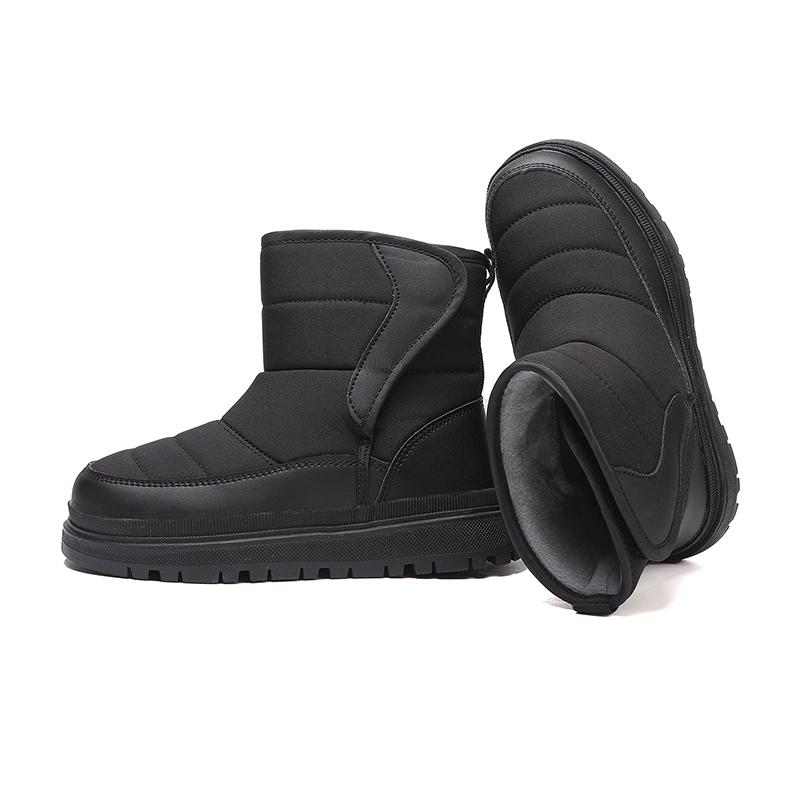 

Детские теплые зимние сапоги. Детская зимняя хлопчатобумажная обувь. Нескользящие теплые плюшевые сапоги на открытом воздухе. Теплая меховая обувь с высоким берцем. Водонепроницаемые теплые кроссовки. 28 чёрный