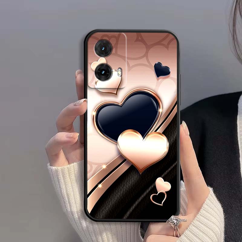 Artistic Metal Style Pattern For Motorola G85 Edge 50 G24 G35 G14 G04 40 G72 G34 G G54 G13 G32 5G Black Phone Case