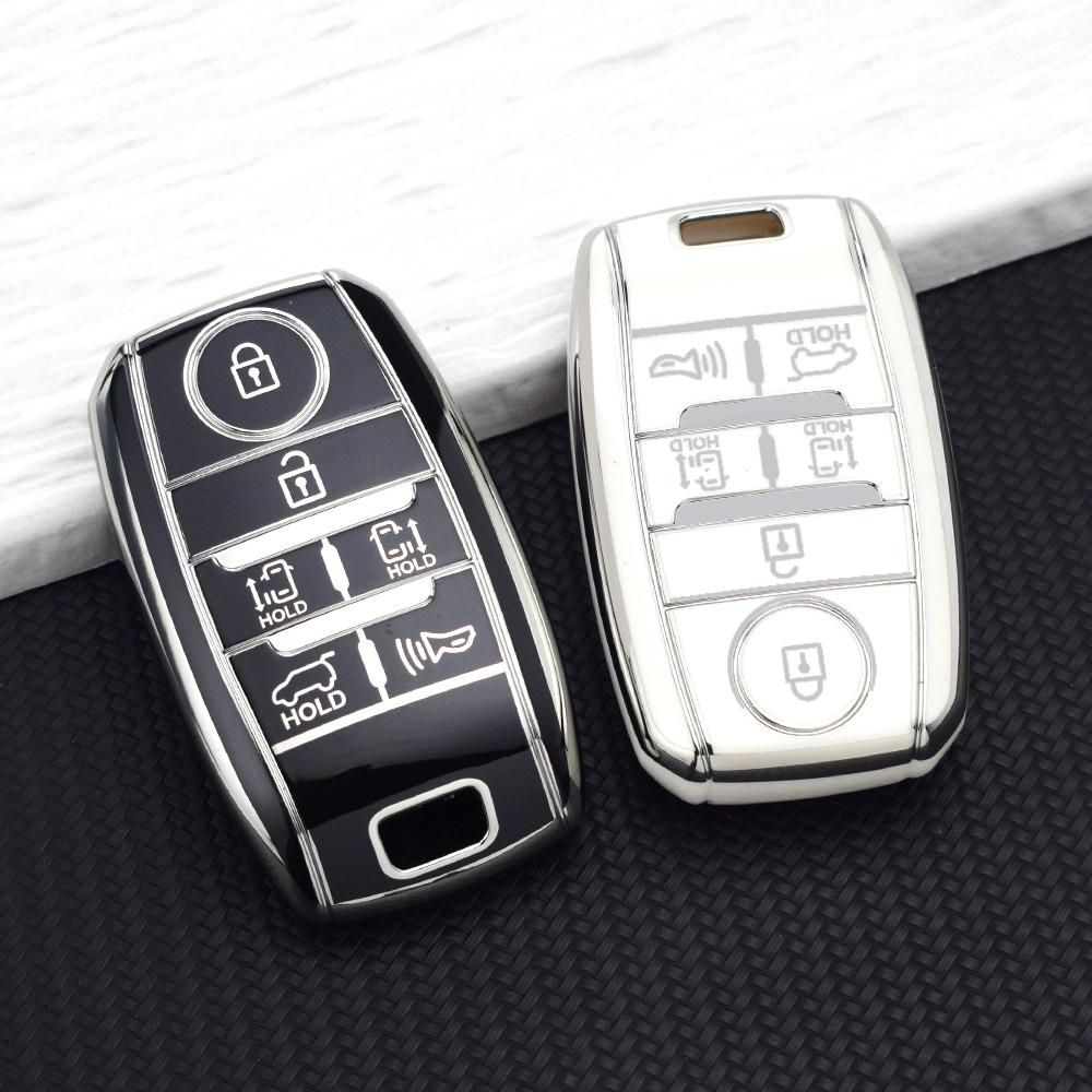 For Kia Sorento L580 Grand Carnival New Sedona Double Carnival Key Chain Parts 6 Buttons TPU Car Remote Key Case Cover Fob Shell