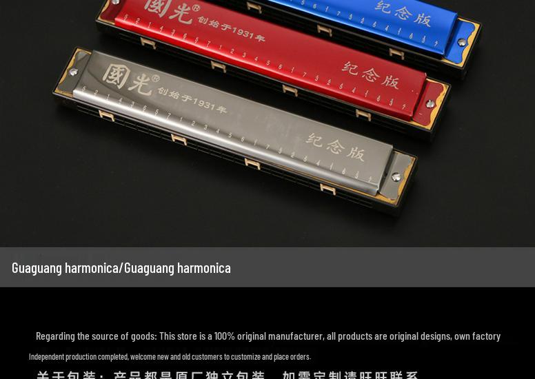 Guoguang 24-Hole C Key Diatonic Harmonica for All Ages and Skill Levels