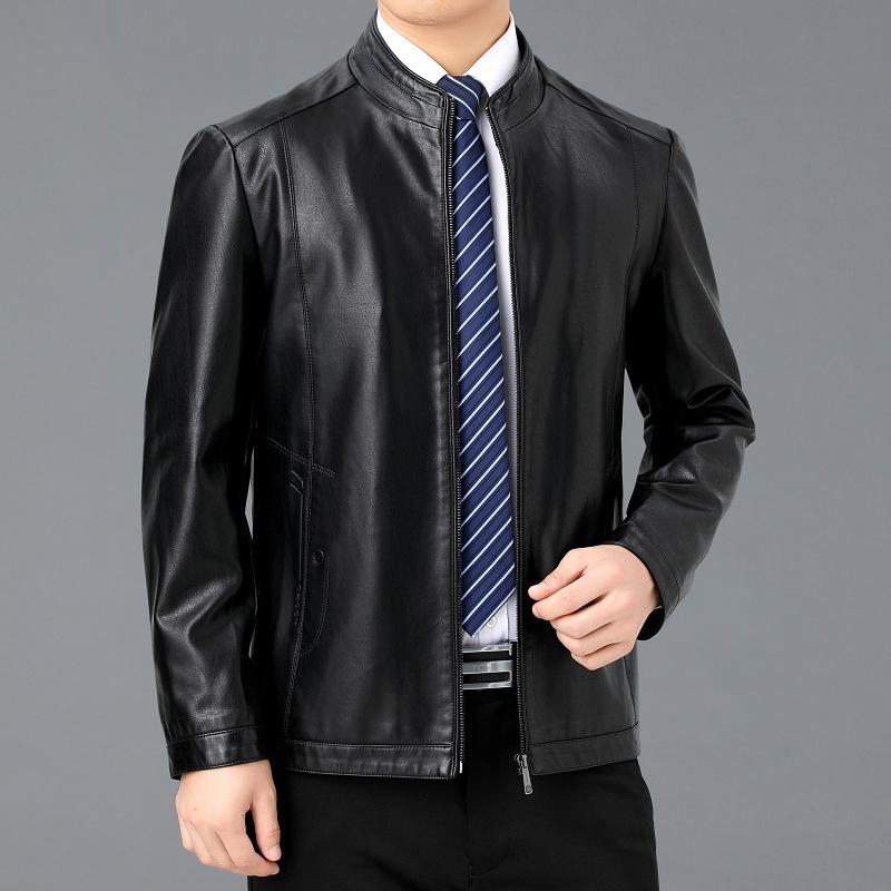 High-end Spring and Autumn New Genuine Leather Jacket Men's Stand-up Collar Sheepskin Jacket Short Slim Casual Jacket