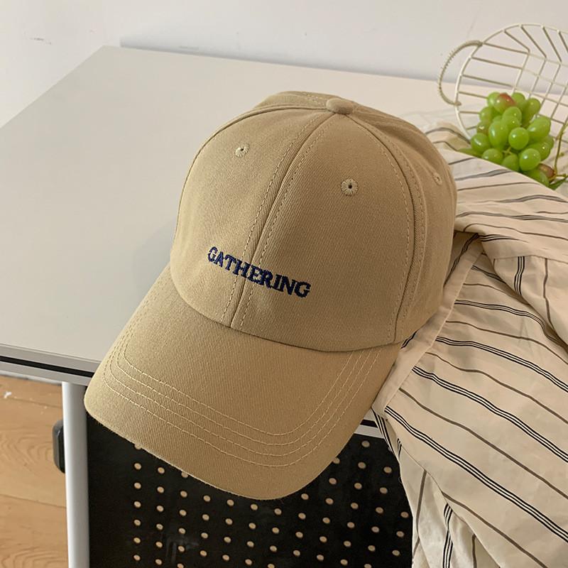 Embroidered Letter Gathering  Baseball Cap Adjustable Unisex Hat For Adults