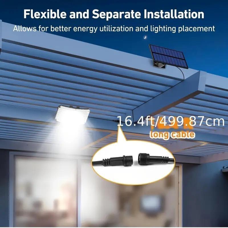 Solar LED Outdoor Motion Sensor Flood Light with Remote Control, Dusk To Dawn Function Solar Wall Lamp, Solar Courtyard Security Light