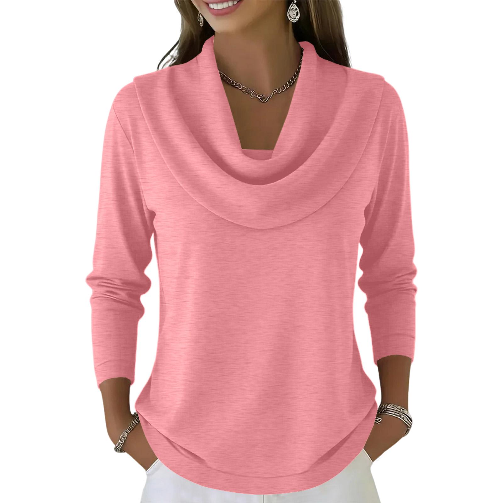 

Women s Casual And Fashionable Round Neck Long Sleeved Solid Color Top Sweater XL кавун червоний колір