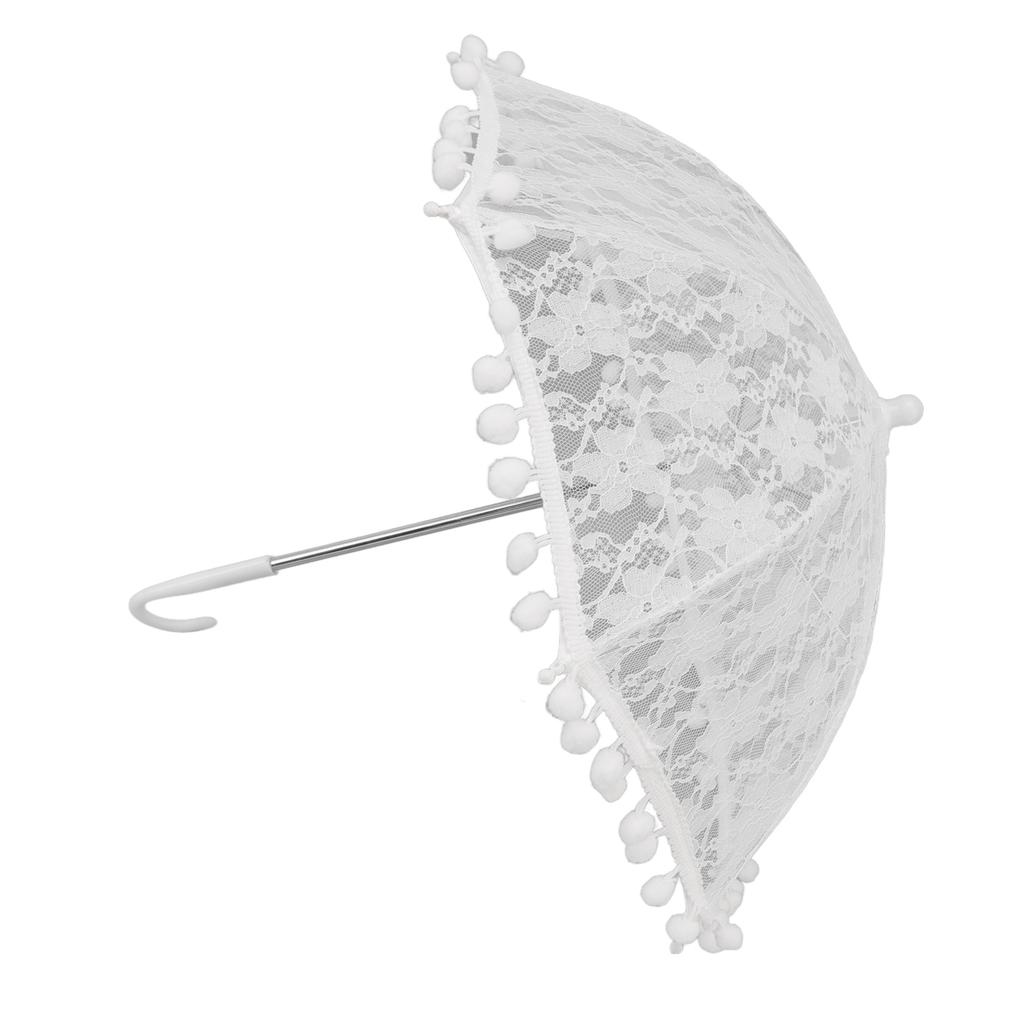 Biały Koronkowy Parasol Vintage Ślubny Koronkowy Parasol dla Panny Młodej Dziecięcy Kostium na Zdjęcie Koronkowy Parasol do Rekwizytów Fotograficznych