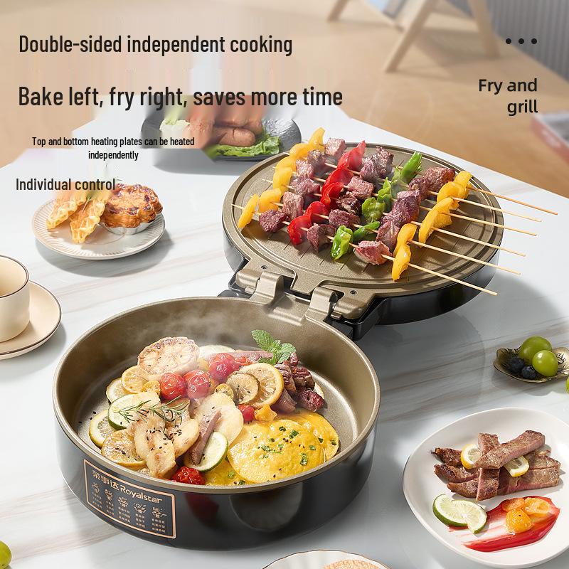 Rongshengda Double-Sided Electric Crepe Maker with Enlarged Titanium-Coated Plate