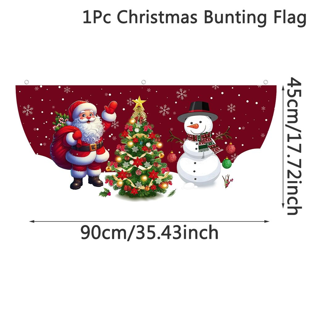 Christmas Outdoor Fan-shaped Flag Banner Christmas Decor for Home 2026 Cristmas Drop Ornament Xmas Navidad Gifts New Year 2026