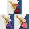 Love Heart Four Leaf Clover Keychain With Glitter Resin Metal For Fashion Bags And Gifts