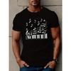 European Sizes Men'S Casual Music Note Keyboard Graphic T-Shirt,Crew Neck Short Sleeve Top, Slight Stretch Knit Fabric, Regular Fit Summer Tee