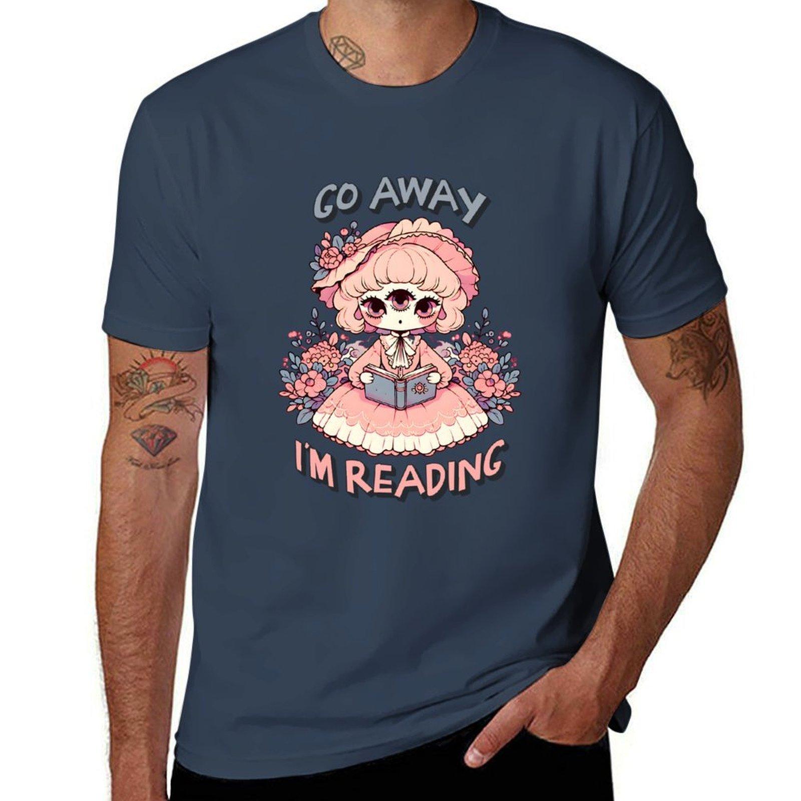 Go Away I Am Reading Three Eyed Rococo Witch Tshirt Cool Feeling Summer Tee Shirt S