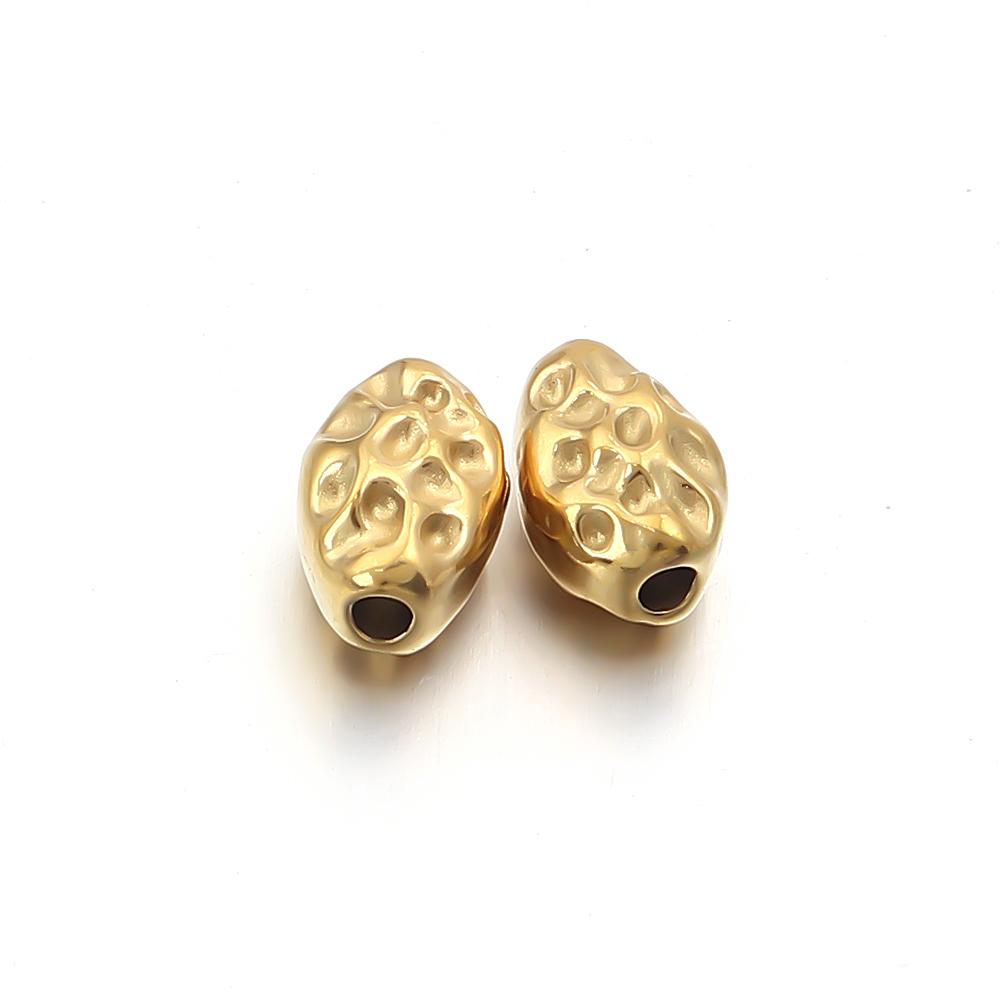 5-10pcs Irregular Gold Color Stainless Steel Beads for Jewelry Making Meteorite Beads Spacer Beads DIY Bracelet Necklace
