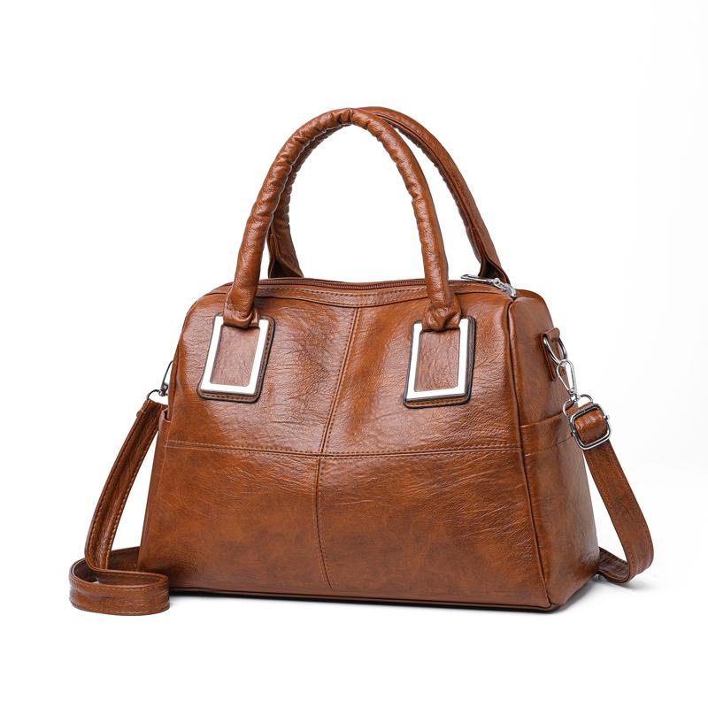 Chic Women's Leather Top-Handle Bag Versatile Crossbody Purse for Daily & Casual Use
