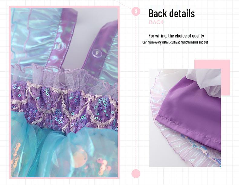 Little Mermaid Lolita Princess Dress - Summer Birthday Gown for Girls