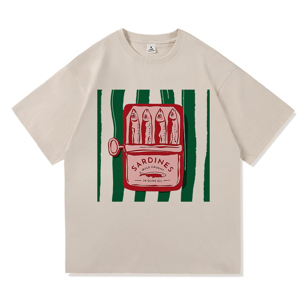Sardine TShirt Fashion Men/women Clothing Retro Harajuku High Quality Clothes Sea Ocean Fisherman Tops Vintage Cotton TShirts