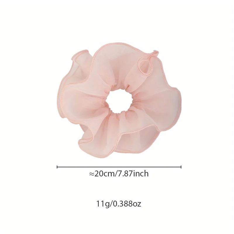 Ballet Style Double-Layer Mesh Intestine Hair Ring Headwear, Mesh Ears Folded Pleats Meatball Hair Ring
