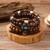 Hot-selling Handmade Beaded Bracelet Men's Retro Fashion Turquoise Cross Five-piece Bracelet Set