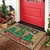 Christmas Tree Theme Doormat Non-slip and Stain-resistant Entrance Hallway Doormat Bathroom Rug Home Decorr