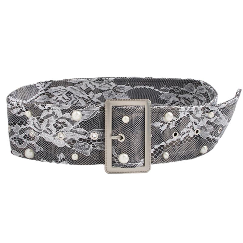 

Elegant Lace Pearls Embellished Belt Waist Sash for Women Wedding Party Formal Occasion Adjustable Waistband 1 белый