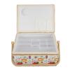 Large Capacity Fabric Sewing Box With Magnetic Closure And Adjustable Compartments For Crafting And Needlework Storage