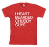 I HEART BEARDED CHUBBY GUYS Unisex Adult T-Shirt Tee Top
