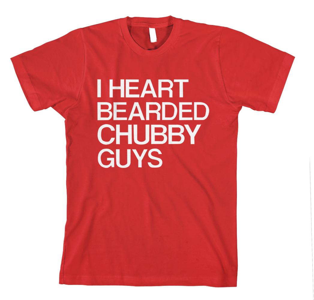 I HEART BEARDED CHUBBY GUYS Unisex Adult T-Shirt Tee Top XXXXL