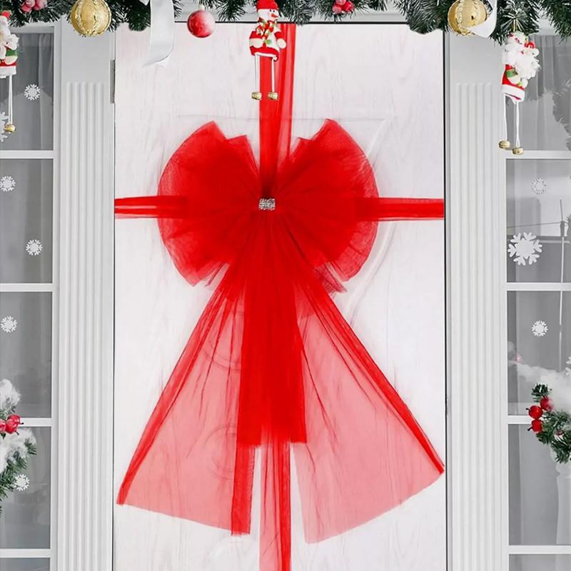 Double-Layer Luxury Door Fully Wrapped Red Extra Large Bow Ribbon Elegant Traditional Christmas Tree Fireplace Decoration
