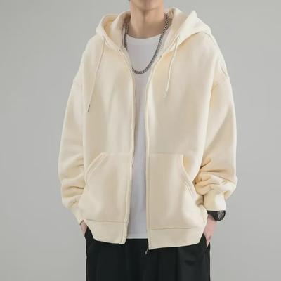 Men's Loose Fit Hooded Sweatshirt - Spring/Autumn Zipper Cardigan Sports Jacket