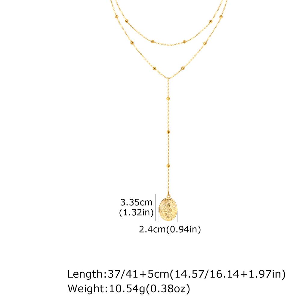 Classic Heart Locket Pendant Beaded Chain Necklace for Women Stainless Steel Family BFF Pendant Trendy Collar Jewelry Gifts