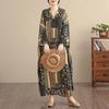 DIMANAF New 2026 Women Long Dress Plus Size Spring Summer Loose Basic Vintage Oversize Long Sleeve Maxi Floral