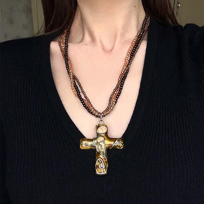 Y2K Spicy Girl Dark Star Leather Choker Necklace - Pure Desire Clavicle Chain